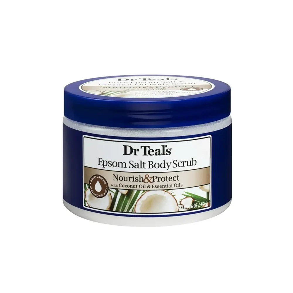 Dr Teal's Epsom Salt Body Scrub Nourish & Protect with Coconut Oil & Essential Oils 454g