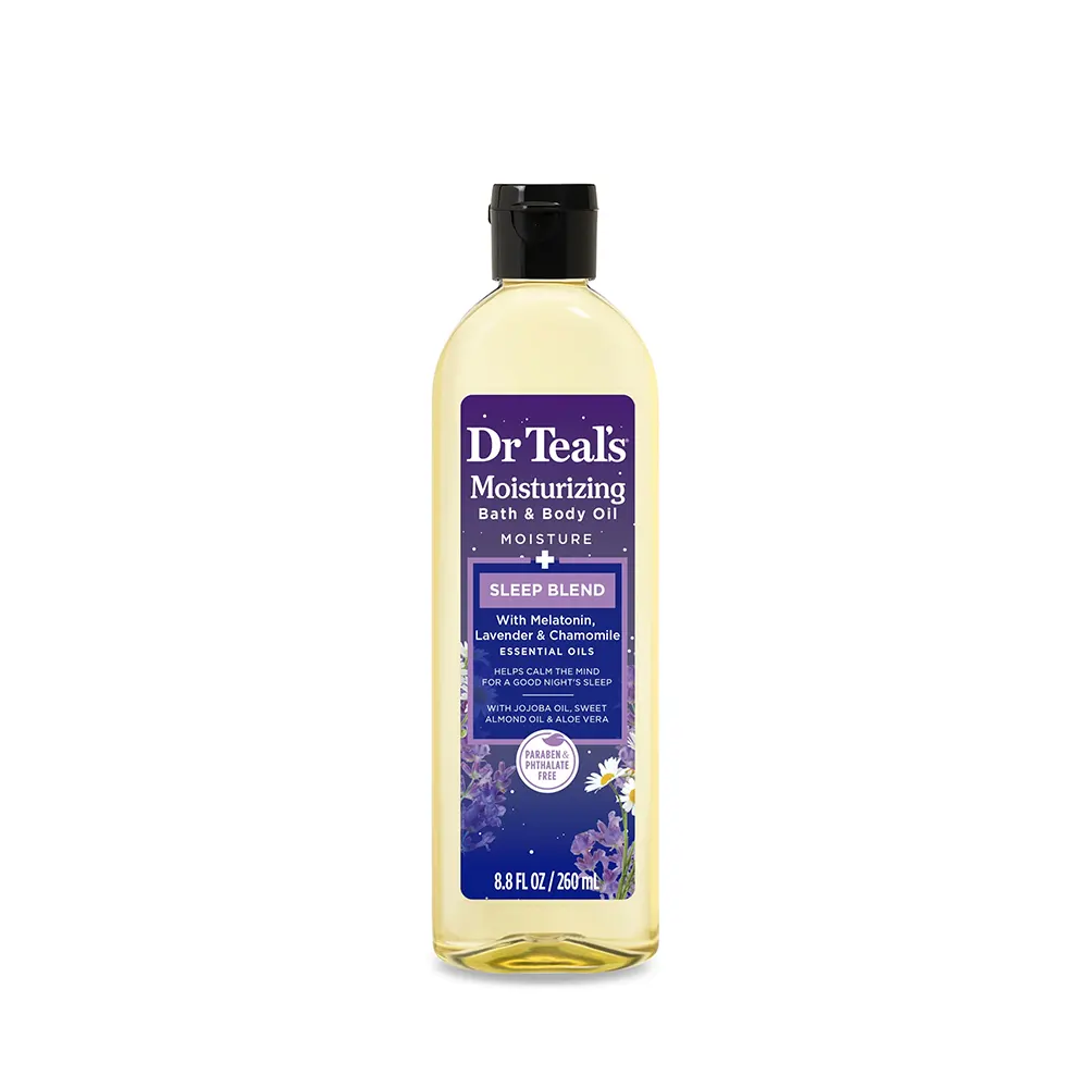 Dr Teal's Moisturizing Bath & Body Oil with Melatonin, Lavender & Chamomile Essential Oils 260mL