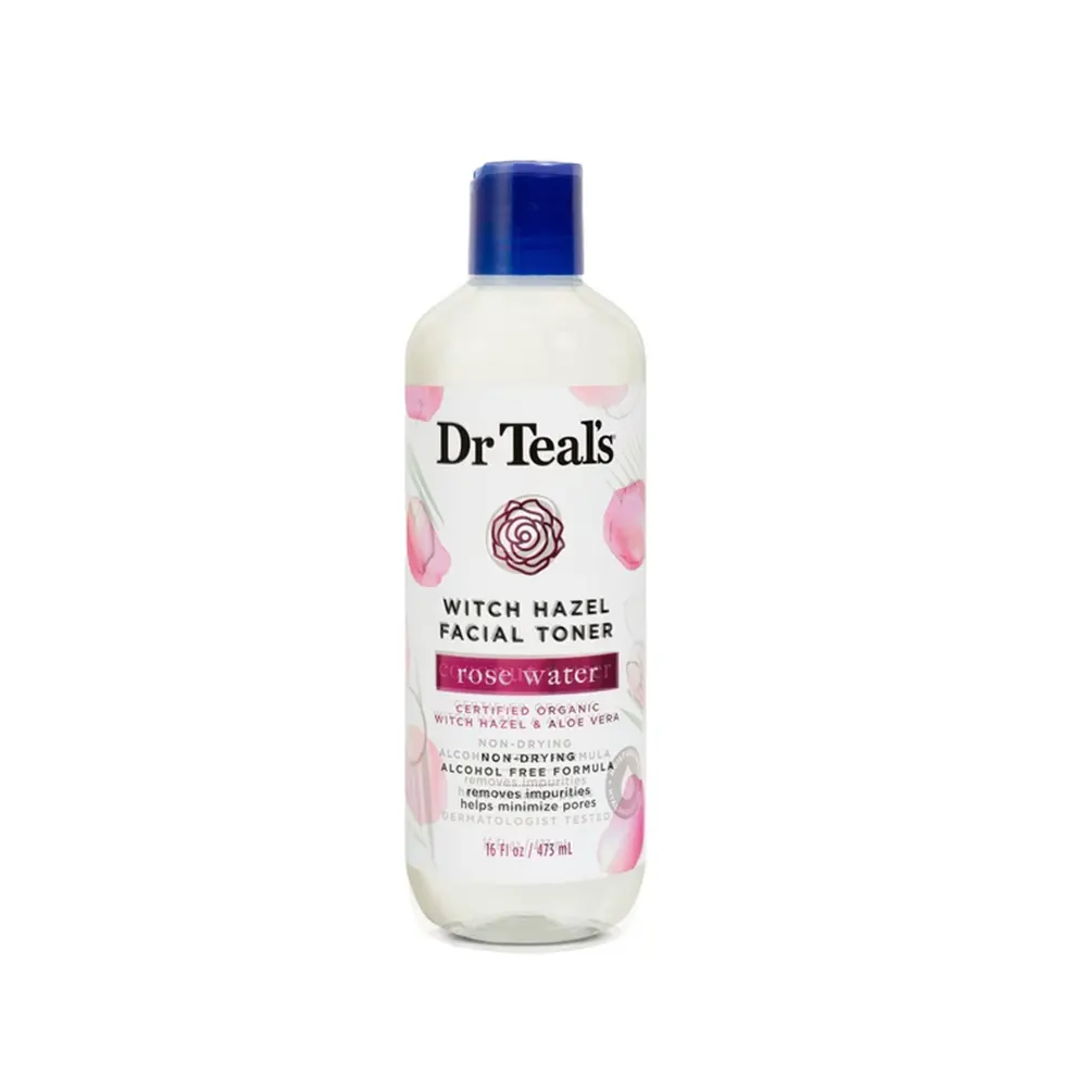Dr Teal’s Witch Hazel Facial Toner, Rose Water  473mL