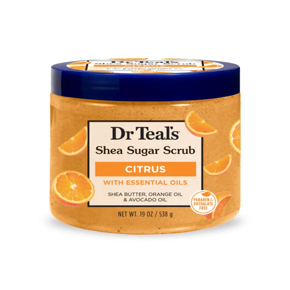 Dr Teal's Shea Sugar Scrub with Citrus, Vitamin C & Essential Oils  538G