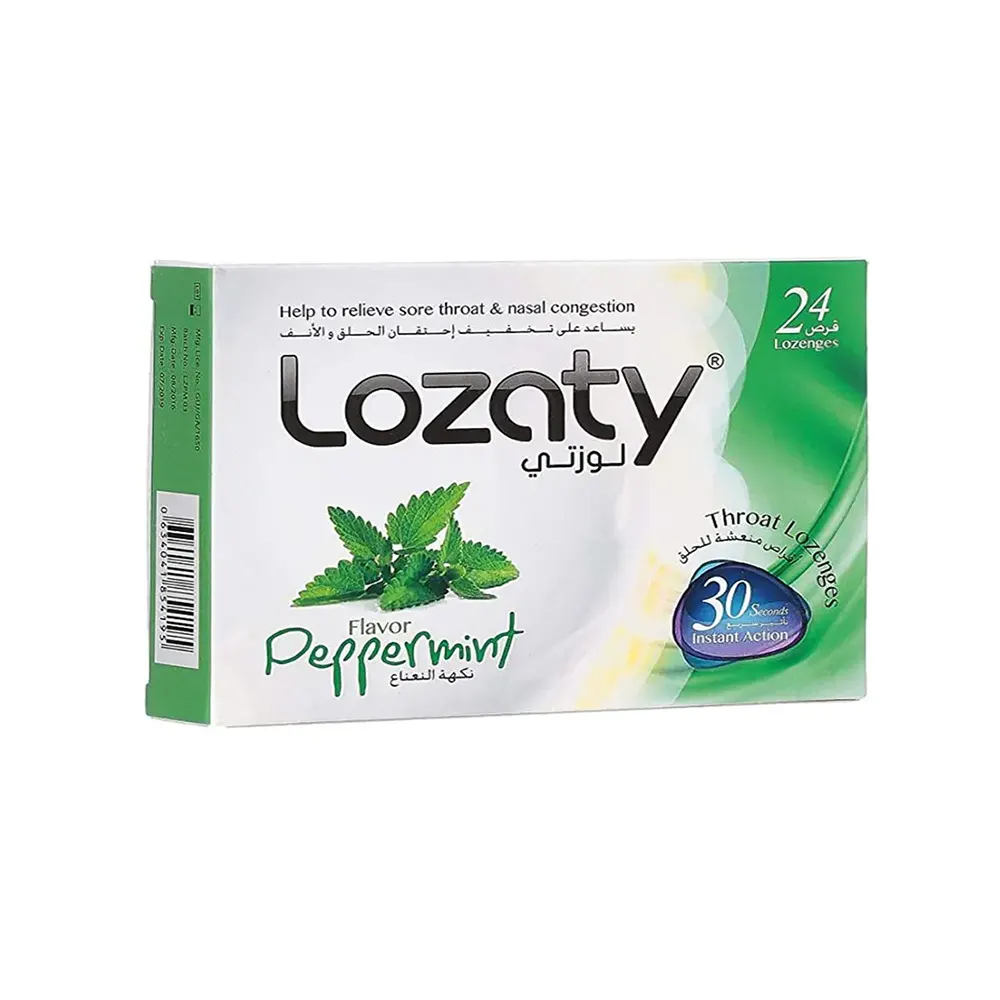 Lozaty Throat Lozenges Peppermint 24’